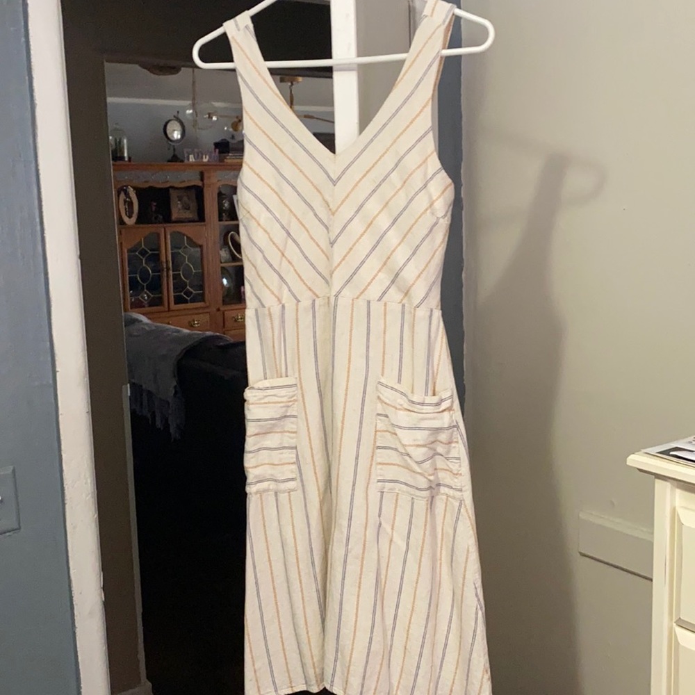 Striped linen dress
